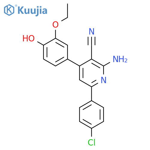 2-Amino-6-(4-chloro-phenyl)-4-(3-ethoxy-4-hydroxy-phenyl)-nicotinonitrile structure