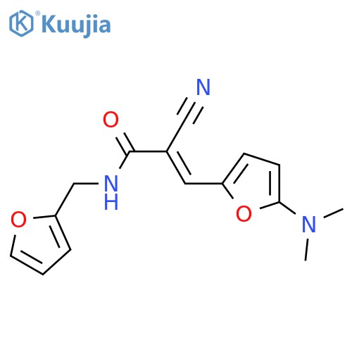 2-Propenamide,  2-cyano-3-[5-(dimethylamino)-2-furanyl]-N-(2-furanylmethyl)- structure