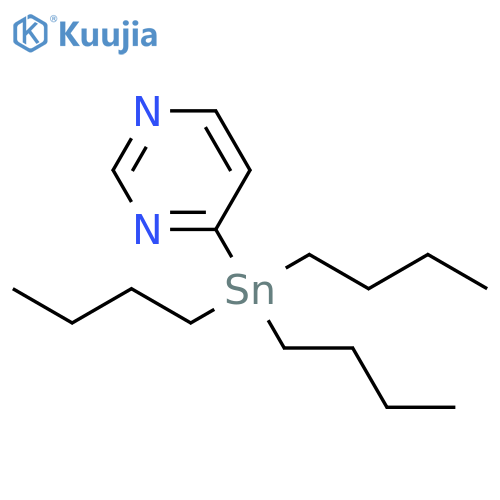 tributyl(pyrimidin-4-yl)stannane structure