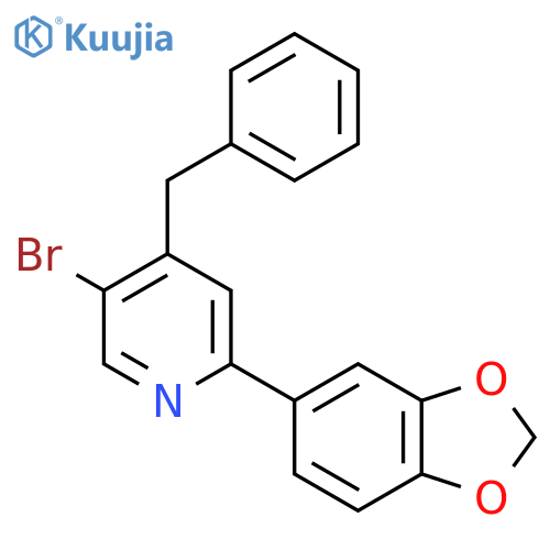 Pyridine, 2-(1,3-benzodioxol-5-yl)-5-bromo-4-(phenylmethyl)- structure