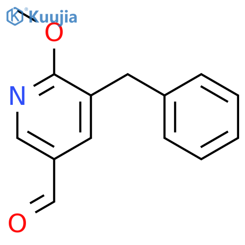 3-Pyridinecarboxaldehyde, 6-methoxy-5-(phenylmethyl)- structure