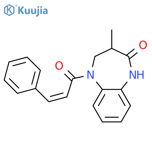 3-methyl-5-(2Z)-3-phenylprop-2-enoyl-2,3,4,5-tetrahydro-1H-1,5-benzodiazepin-2-one structure