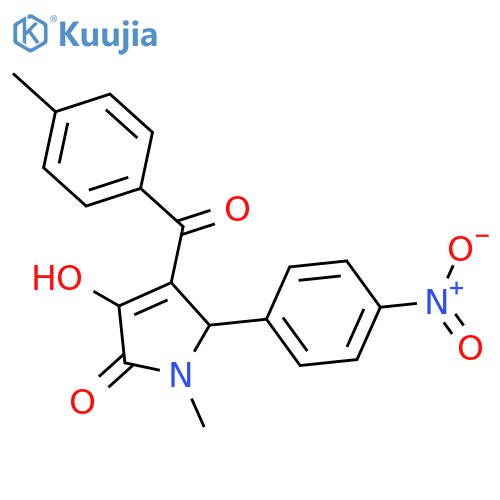 <br>3-Hydroxy-1-methyl-4-(4-methyl-benzoyl)-5-(4-nitro-phenyl)-1,5-dihydro-pyrr ol-2-one structure