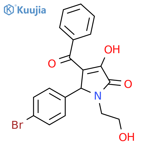 4-benzoyl-5-(4-bromophenyl)-3-hydroxy-1-(2-hydroxyethyl)-2,5-dihydro-1H-pyrrol-2-one structure