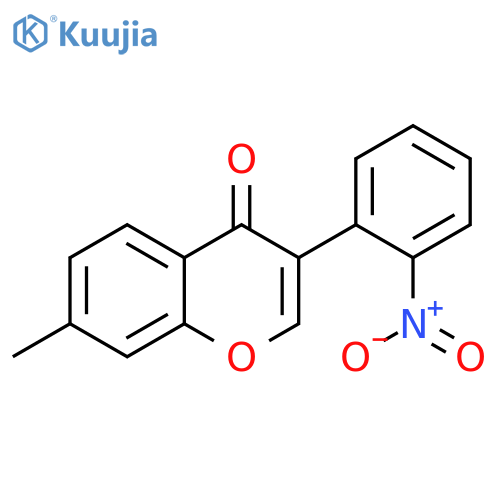 4H-1-Benzopyran-4-one, 7-methyl-3-(2-nitrophenyl)- structure