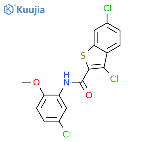 <br>3,6-Dichloro-benzo[b]thiophene-2-carboxylic acid (5-chloro-2-methoxy-phenyl )-amide structure