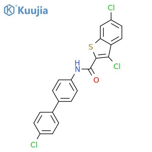 <br>3,6-Dichloro-benzo[b]thiophene-2-carboxylic acid (4'-chloro-biphenyl-4-yl)- amide structure