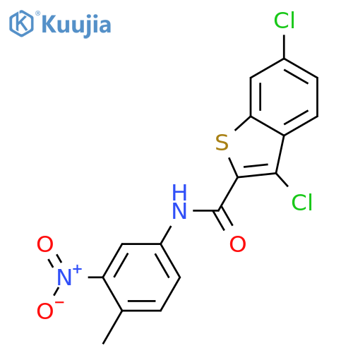 <br>3,6-Dichloro-benzo[b]thiophene-2-carboxylic acid (4-methyl-3-nitro-phenyl)- amide structure