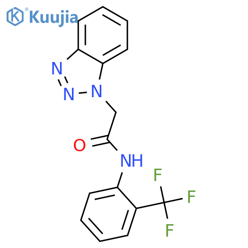 2-Benzotriazol-1-yl-N-(2-trifluoromethyl-phenyl)-acetamide structure