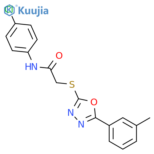 N-(4-Chloro-phenyl)-2-(5-m-tolyl-[1,3,4]oxadiazol-2-ylsulfanyl)-acetamide structure