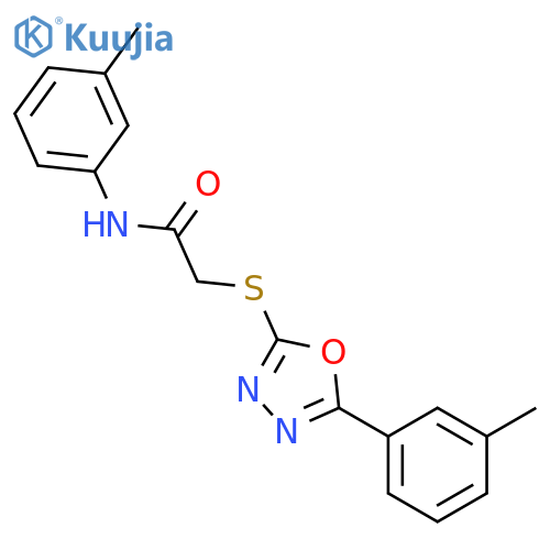 N-m-Tolyl-2-(5-m-tolyl-[1,3,4]oxadiazol-2-ylsulfanyl)-acetamide structure