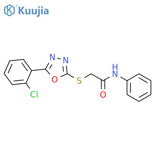 2-[5-(2-Chloro-phenyl)-[1,3,4]oxadiazol-2-ylsulfanyl]-N-phenyl-acetamide structure