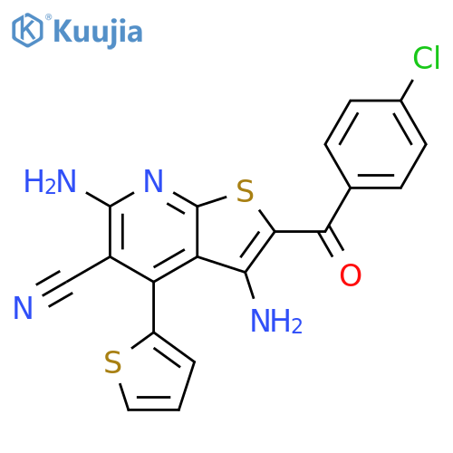 3,6-diamino-2-(4-chlorobenzoyl)-4-(thiophen-2-yl)thieno[2,3-b]pyridine-5-carbonitrile structure