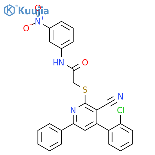 <br>2-[4-(2-Chloro-phenyl)-3-cyano-6-phenyl-pyridin-2-ylsulfanyl]-N-(3-nitro-ph enyl)-acetamide structure