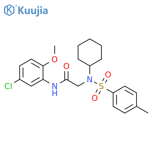 <br>N-(5-Chloro-2-methoxy-phenyl)-2-[cyclohexyl-(toluene-4-sulfonyl)-amino]-ace tamide structure