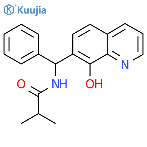 N-((8-hydroxyquinolin-7-yl)(phenyl)methyl)isobutyramide structure