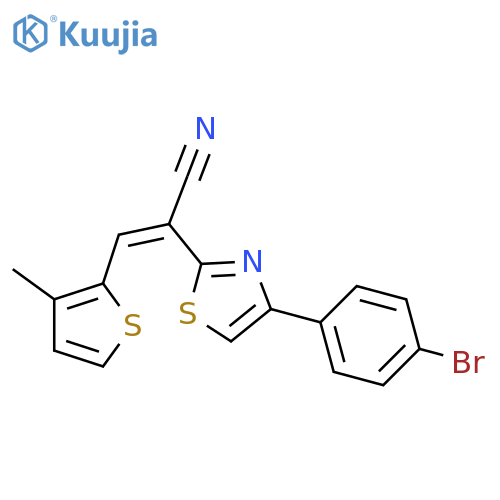 (2Z)-2-4-(4-bromophenyl)-1,3-thiazol-2-yl-3-(3-methylthiophen-2-yl)prop-2-enenitrile structure