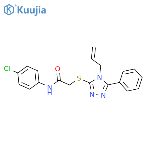 <br>2-((4-allyl-5-phenyl-4H-1,2,4-triazol-3-yl)thio)-N-(4-chlorophenyl)acetamid e structure