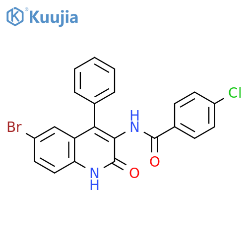 N-(6-bromo-2-oxo-4-phenyl-1,2-dihydroquinolin-3-yl)-4-chlorobenzamide structure