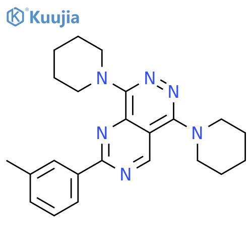 Pyrimido[4,5-d]pyridazine, 2-(3-methylphenyl)-5,8-di-1-piperidinyl- structure