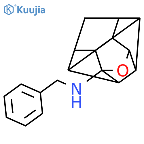 N-benzyl-5-oxahexacyclo[5.4.1.0~2,6~.0~3,10~.0~4,8~.0~9,12~]dodecan-4-amine (non-preferred name) structure