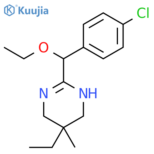 2-[(4-chlorophenyl)(ethoxy)methyl]-5-ethyl-5-methyl-1,4,5,6-tetrahydropyrimidine structure