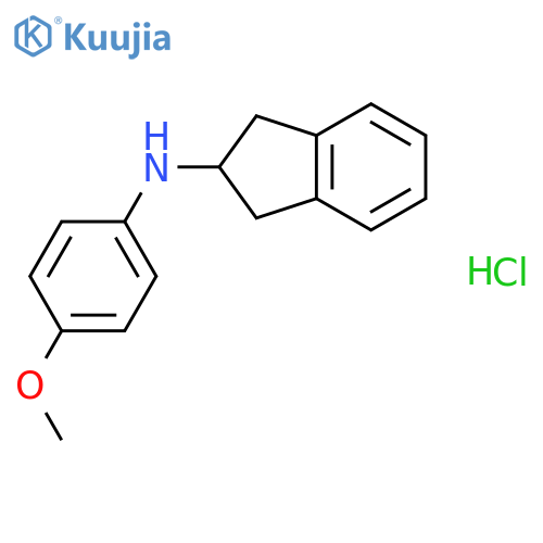 1H-Inden-2-amine, 2,3-dihydro-N-(4-methoxyphenyl)-, hydrochloride structure