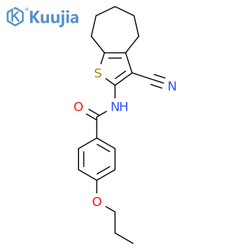 <br>N-(3-cyano-5,6,7,8-tetrahydro-4H-cyclohepta[b]thien-2-yl)-4-propoxybenzamid e structure