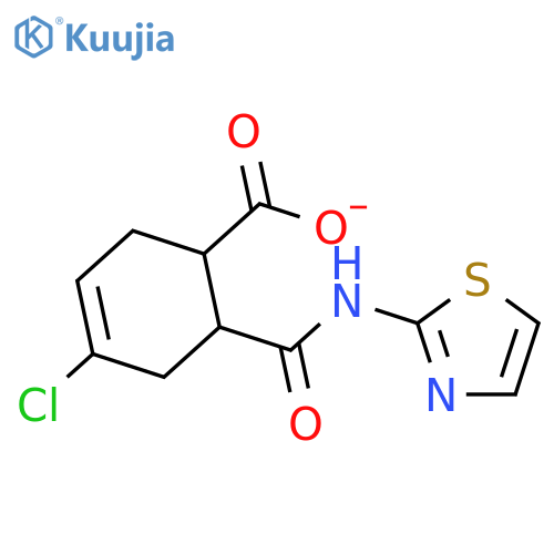 (1R,6S)-4-chloro-6-(1,3-thiazol-2-ylcarbamoyl)cyclohex-3-ene-1-carboxylate structure