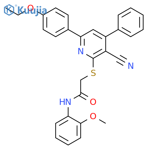 <br>2-[3-Cyano-6-(4-ethoxy-phenyl)-4-phenyl-pyridin-2-ylsulfanyl]-N-(2-methoxy- phenyl)-acetamide structure
