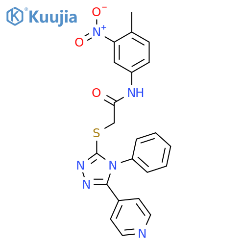 <br>N-(4-Methyl-3-nitro-phenyl)-2-(4-phenyl-5-pyridin-4-yl-4H-[1,2,4]triazol-3- ylsulfanyl)-acetamide structure