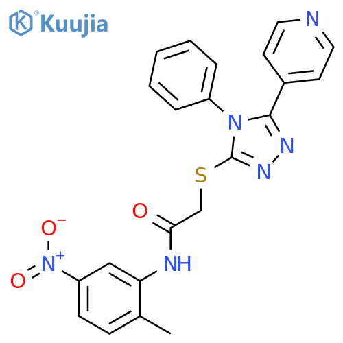 <br>N-(2-Methyl-5-nitro-phenyl)-2-(4-phenyl-5-pyridin-4-yl-4H-[1,2,4]triazol-3- ylsulfanyl)-acetamide structure