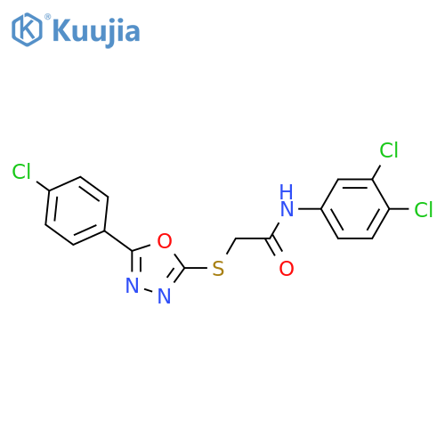 <br>2-[5-(4-Chloro-phenyl)-[1,3,4]oxadiazol-2-ylsulfanyl]-N-(3,4-dichloro-pheny l)-acetamide structure