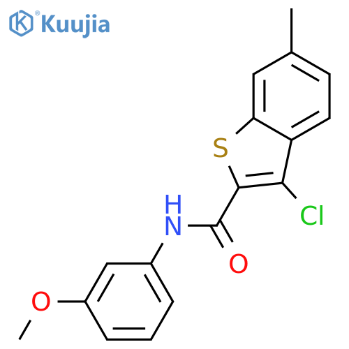 <br>3-Chloro-6-methyl-benzo[b]thiophene-2-carboxylic acid (3-methoxy-phenyl)-am ide structure