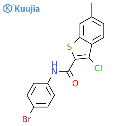 <br>3-Chloro-6-methyl-benzo[b]thiophene-2-carboxylic acid (4-bromo-phenyl)-amid e structure