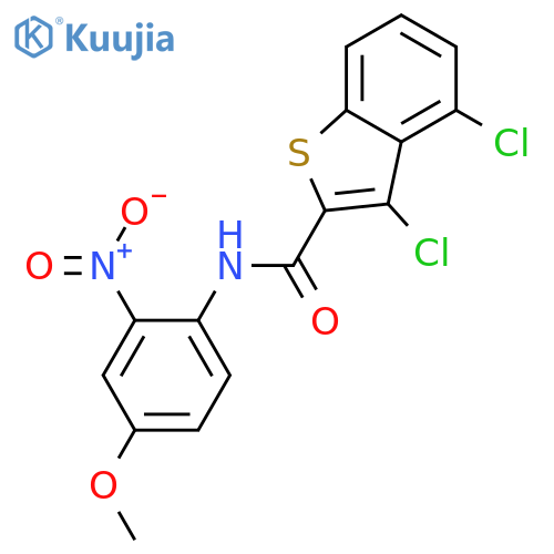 <br>3,4-Dichloro-benzo[b]thiophene-2-carboxylic acid (4-methoxy-2-nitro-phenyl) -amide structure