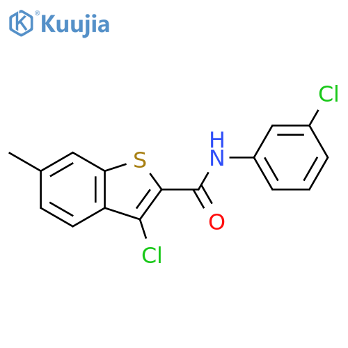 <br>3-Chloro-6-methyl-benzo[b]thiophene-2-carboxylic acid (3-chloro-phenyl)-ami de structure