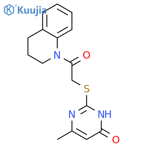 2-(4-hydroxy-6-methylpyrimidin-2-yl)sulfanyl-1-(1,2,3,4-tetrahydroquinolin-1-yl)ethan-1-one structure