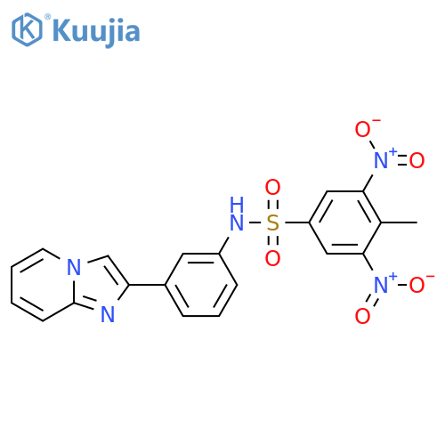 N-(3-{imidazo1,2-apyridin-2-yl}phenyl)-4-methyl-3,5-dinitrobenzene-1-sulfonamide structure