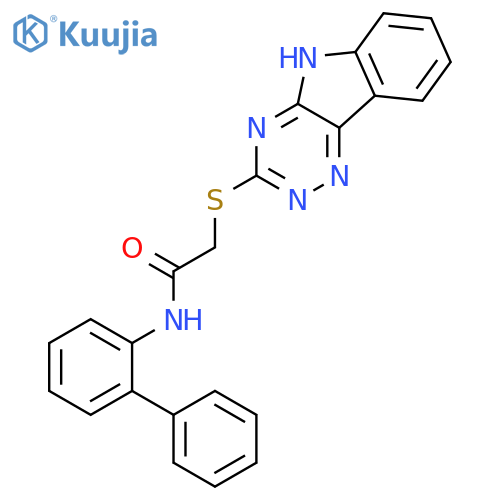 N-Biphenyl-2-yl-2-(9H-1,3,4,9-tetraaza-fluoren-2-ylsulfanyl)-acetamide structure