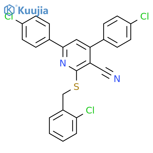 2-(2-Chloro-benzylsulfanyl)-4,6-bis-(4-chloro-phenyl)-nicotinonitrile structure