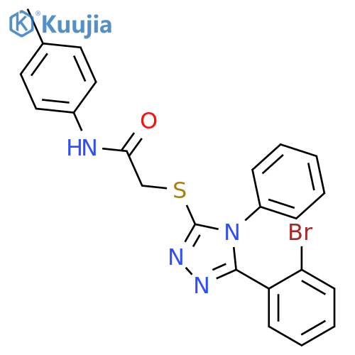 <br>2-[5-(2-Bromo-phenyl)-4-phenyl-4H-[1,2,4]triazol-3-ylsulfanyl]-N-p-tolyl-ac etamide structure