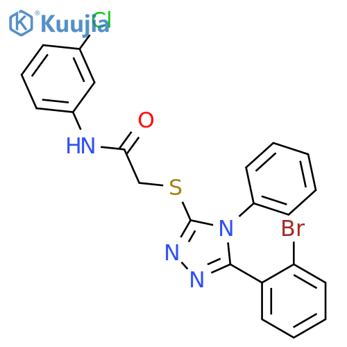 <br>2-[5-(2-Bromo-phenyl)-4-phenyl-4H-[1,2,4]triazol-3-ylsulfanyl]-N-(3-chloro- phenyl)-acetamide structure