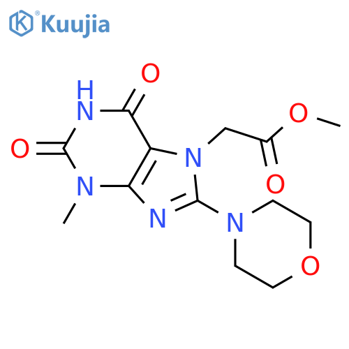 methyl 2-3-methyl-8-(morpholin-4-yl)-2,6-dioxo-2,3,6,7-tetrahydro-1H-purin-7-ylacetate structure