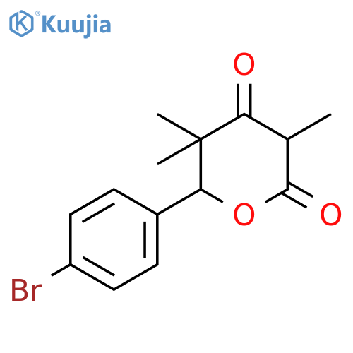 2H-Pyran-2,4(3H)-dione, 6-(4-bromophenyl)dihydro-3,5,5-trimethyl- structure