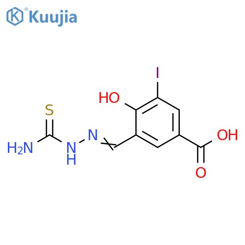 Benzoic acid,3-[[(aminothioxomethyl)hydrazono]methyl]-4-hydroxy-5-iodo- structure