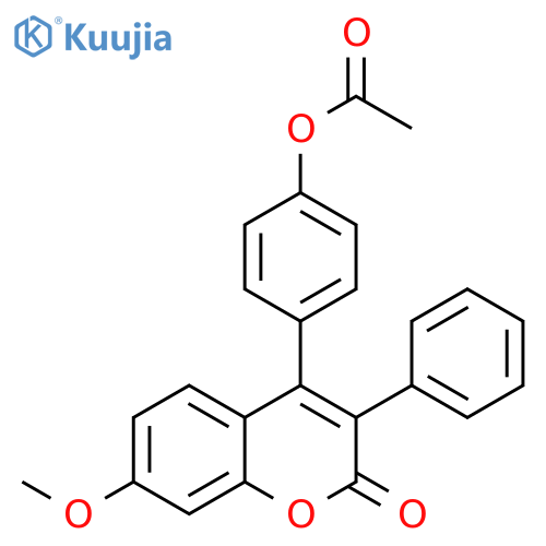 4-(7-methoxy-2-oxo-3-phenyl-2H-chromen-4-yl)phenyl acetate structure