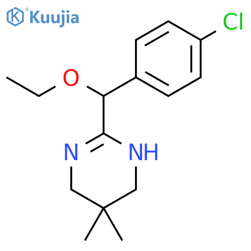 2-[(4-chlorophenyl)(ethoxy)methyl]-5,5-dimethyl-1,4,5,6-tetrahydropyrimidine structure
