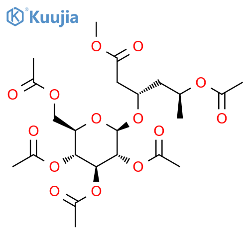 Methyl (3S,5S)-5-acetyloxy-3-[(2R,3R,4S,5R,6R)-3,4,5-triacetyloxy-6-(acetyloxymethyl)oxan-2-yl]oxyhexanoate structure