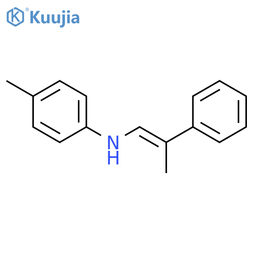 Benzenamine, 4-methyl-N-(2-phenyl-1-propenyl)-, (E)- structure